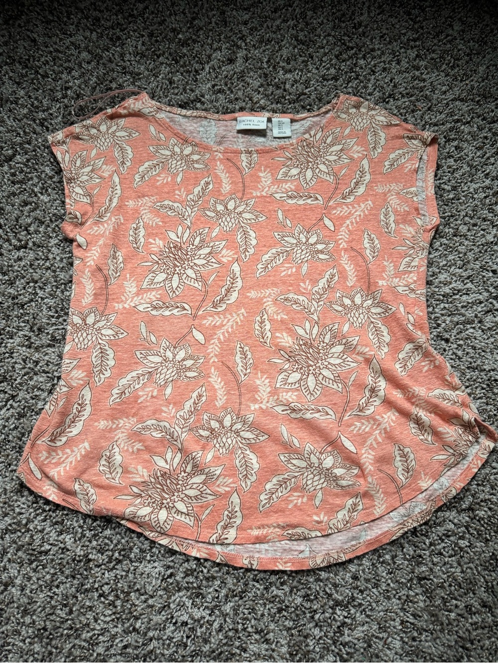 Rachel Zoe 100% Linen Floral Tee